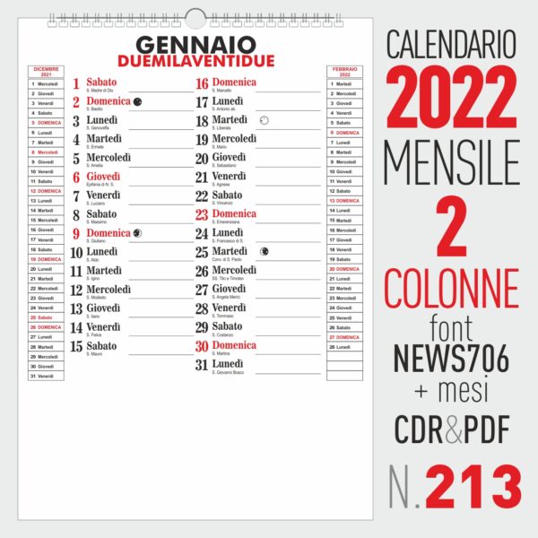 calendario 2022 mensile