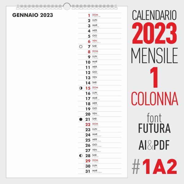 calendario 2023 editabile
