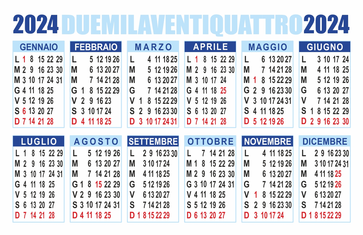 Calendario 2024 mensile