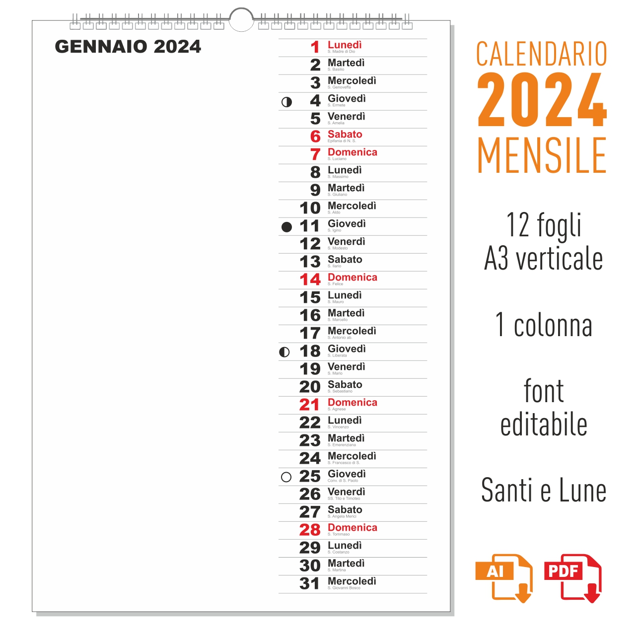 calendario 2024 mensile