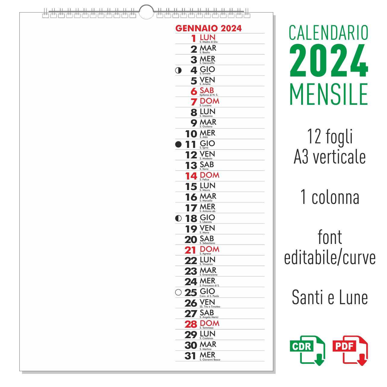 calendario 2024 mensile