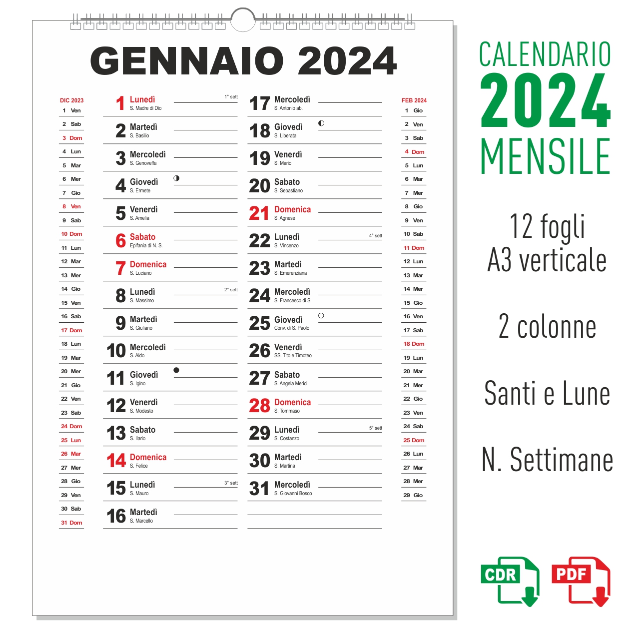 calendario 2024 mensile calendario 2024 mensile
