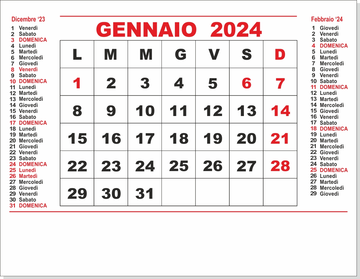 calendario 2024 da tavolo