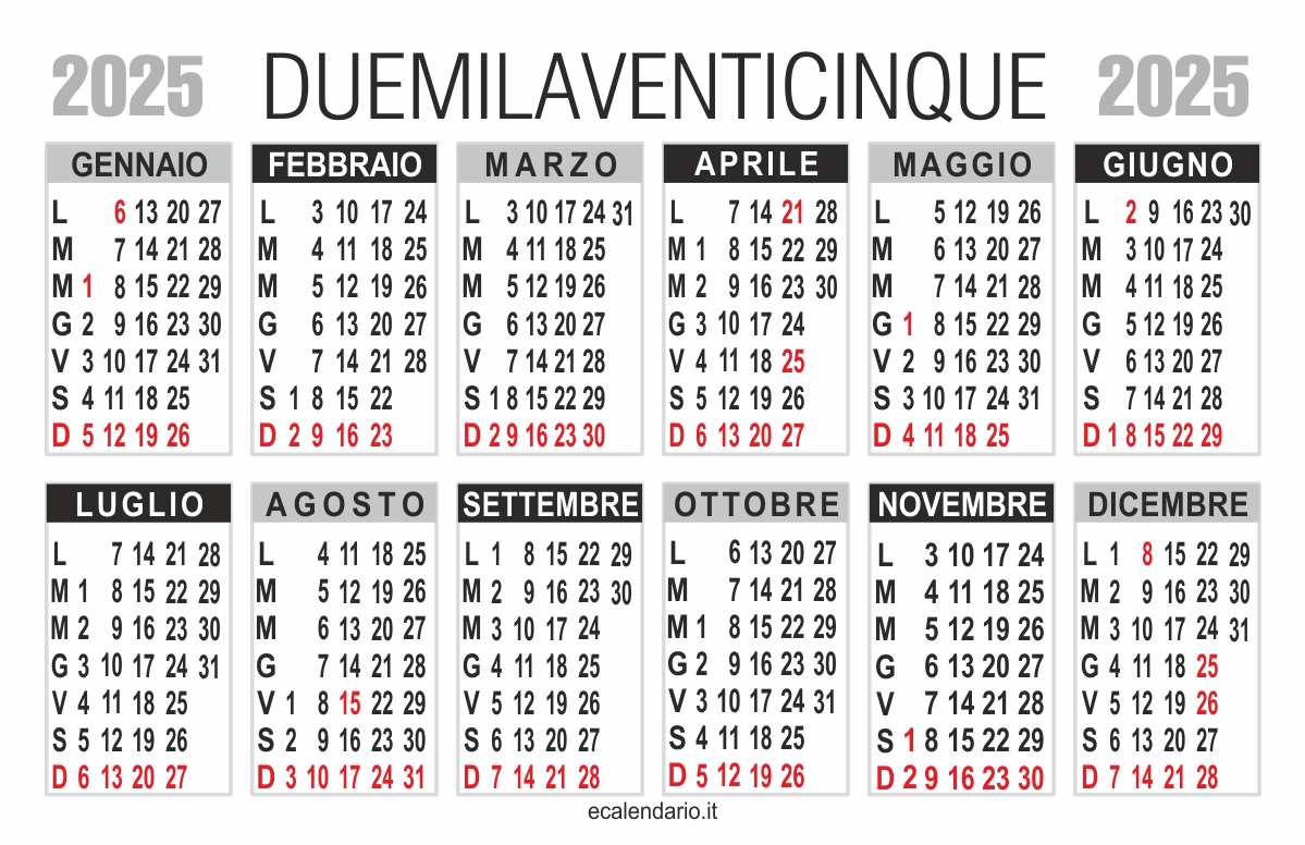 calendario 2025 gratis