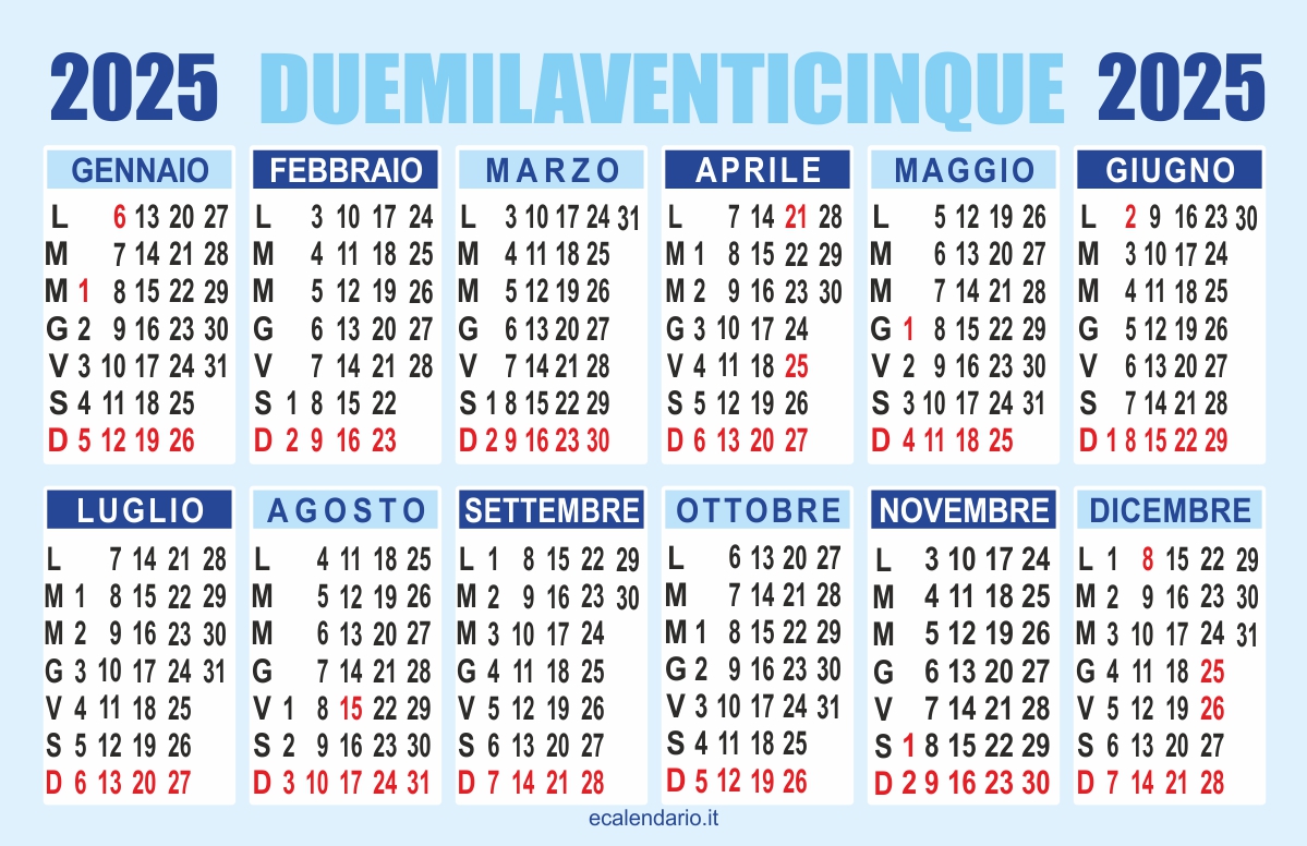 calendario 2025