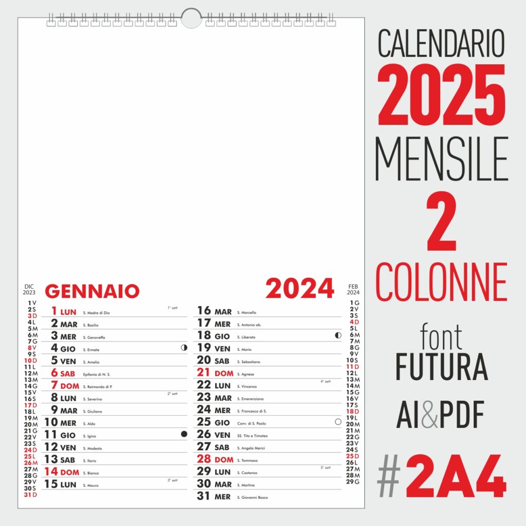 calendario 2025 mensile