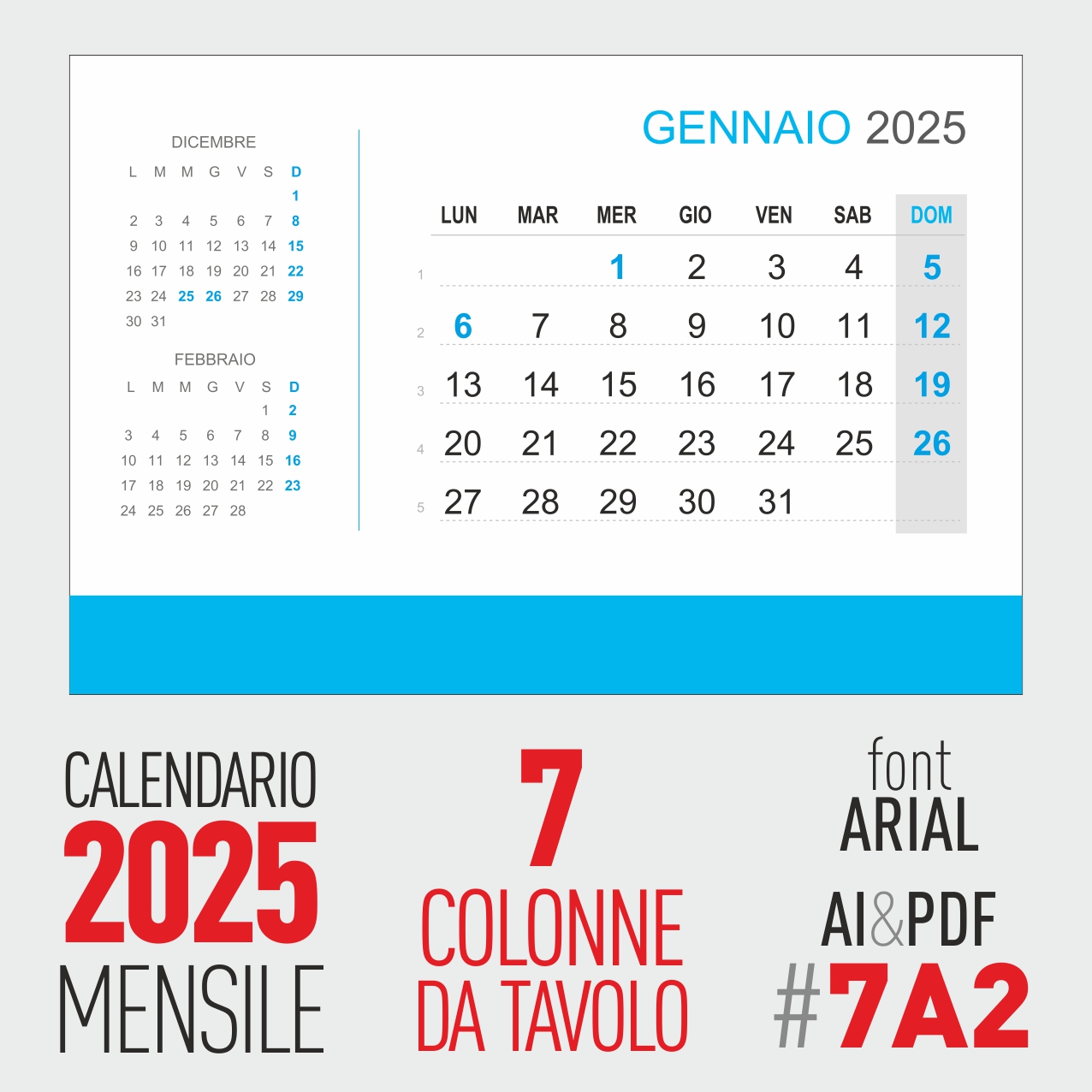 calendario 2025 mensile