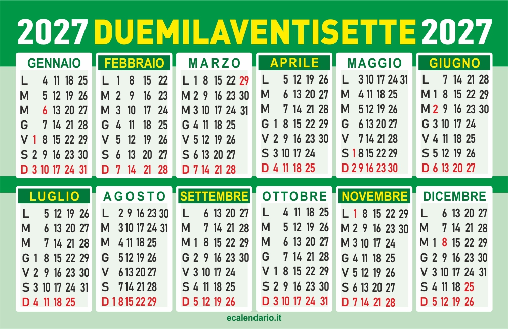 Calendario 2027 Gratis ECalendario Calendario 2027 Gratis ECalendario